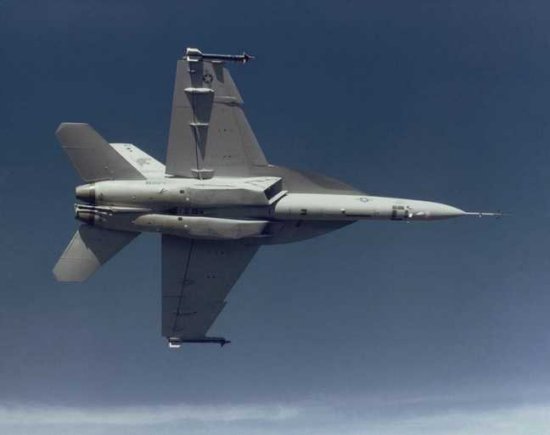 Leading-edge dogtooths located near the ailerons on the F-18 Super Hornet