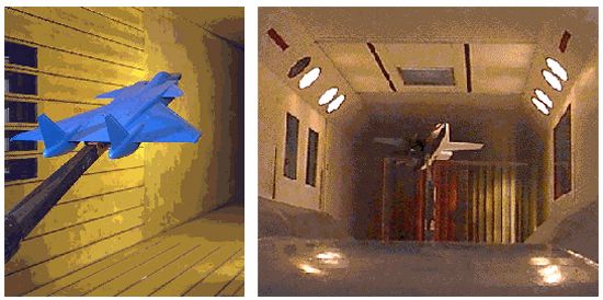 Models coated with PSP installed in wind tunnels