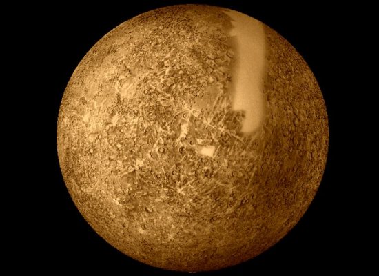 Photo mosaic of Mercury created from Mariner 10 imagery