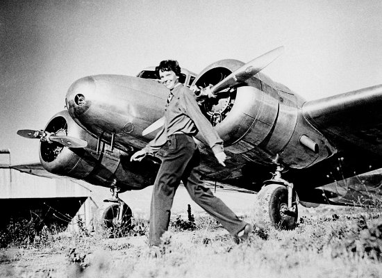 Amelia Earhart with her Lockheed Electra