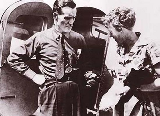 Fred Noonan and Amelia Earhart during their journey