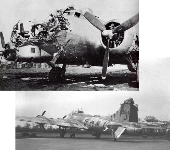 B-17s that survived extensive damage during World War II