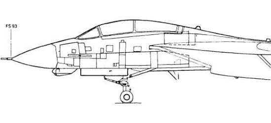 Fuselage station of the F-14 nose