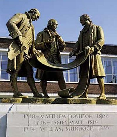 Statue of Matthew Boulton, James Watt, and William Murdoch