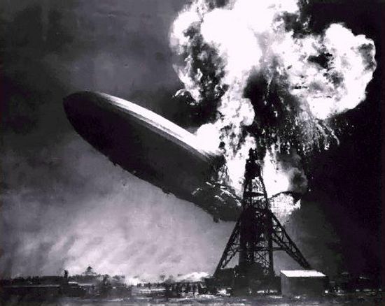 Destruction of the Hindenburg, the largest airship ever built