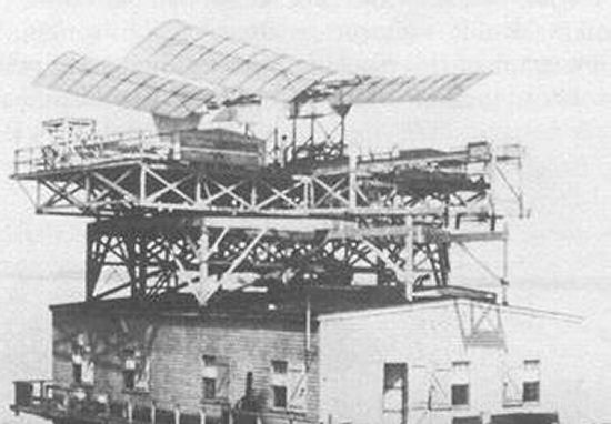 Langley full-scale aerodrome mounted on its launch catapult