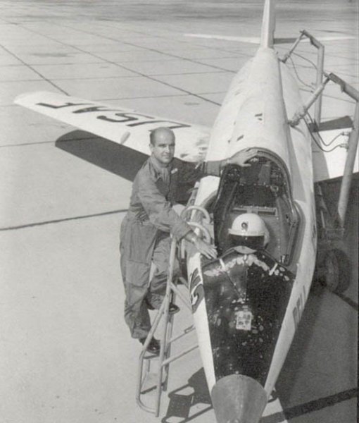 Milburn Apt posing with the X-2