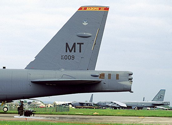 B-52 ordered in 1960 and stationed at Minot AFB with another from Barksdale 