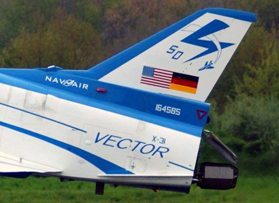 X-31 VECTOR research plane being tested at Pax River by the Salty Dogs of VX-23