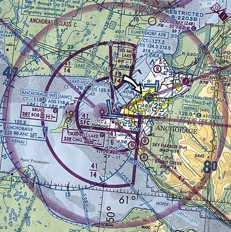 Sectional aeronautical chart using long runway symbols