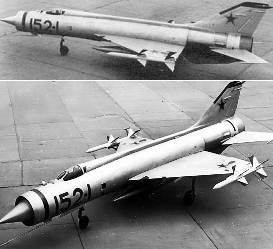 Two views of the Ye-152-1 test aircraft