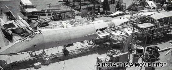 Full-scale mockup of the Firefox being built for the movie