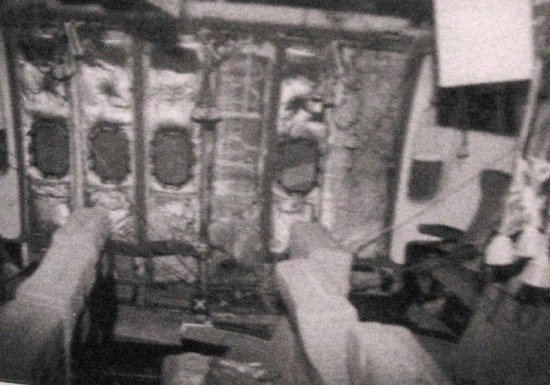Damage to the passenger cabin caused by the bombing of PAL434