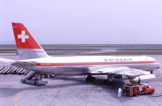 Convair CV-990 of Swissair before it was bombed during Flight 330