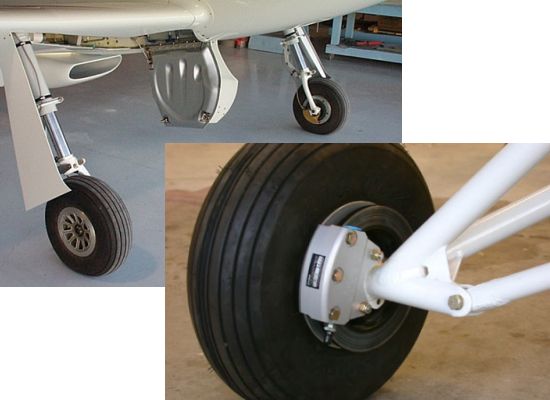 Wheel brakes used on a typical light airplane