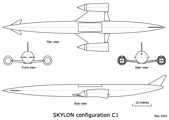 Layout of the Skylon re-usable spaceplane