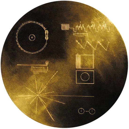 Cover of the gold records carried by the Voyager probes