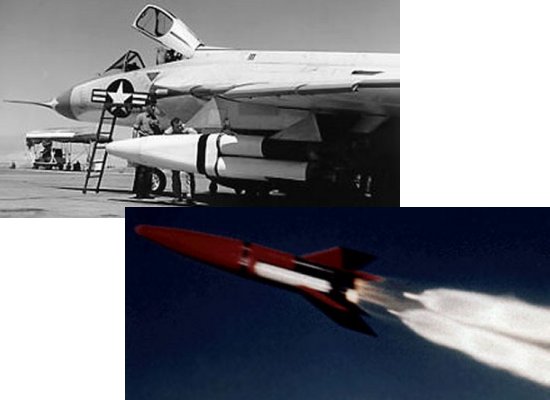 NOTSNIK attached to the F4D-1 and with the first stage ignited