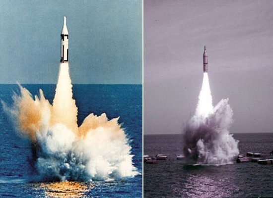 Test firings of the Polaris missile