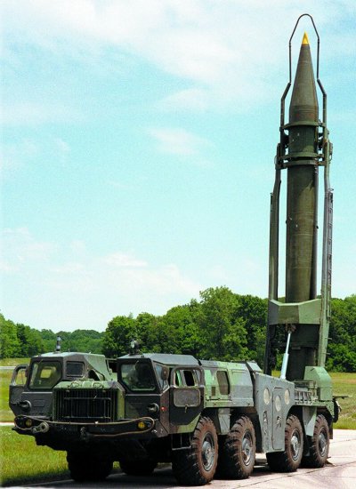 SCUD ballistic missile on its launcher
