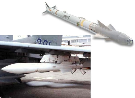 AIM-9X jarak pendek dan R-77 jarak menengah udara-ke-udara rudal