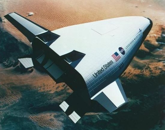 Artist concept of the X-33 in orbit
