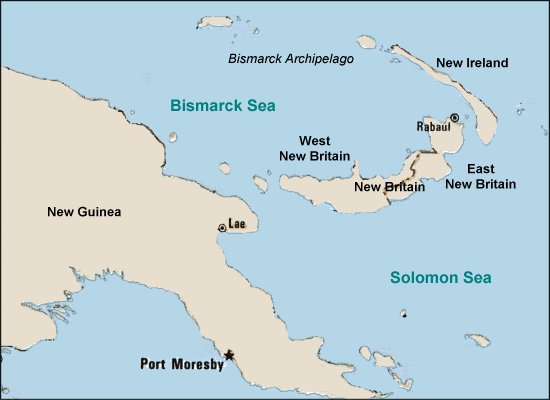Map of New Guinea and New Britain