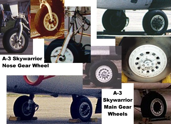 Main and nose gear wheels of the A-3 Skywarrior