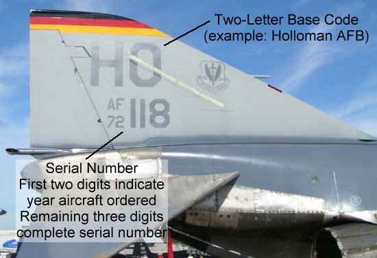 Tail code of an F-4 of the 49th Fighter Wing at Holloman AFB in New Mexico
