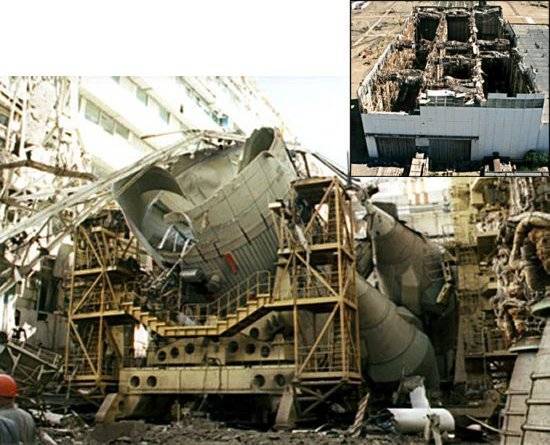 Shattered remains of an Energia booster, inset shows the extent of the damage to Site 112