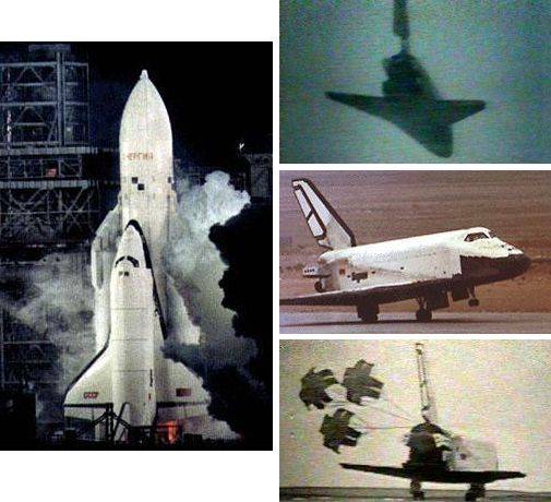 Views of the Buran on its first and only flight
