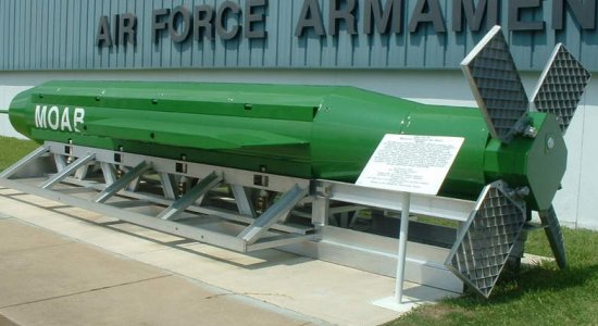 Massive Ordnance Air Blast (MOAB) bomb equipped with grid fins