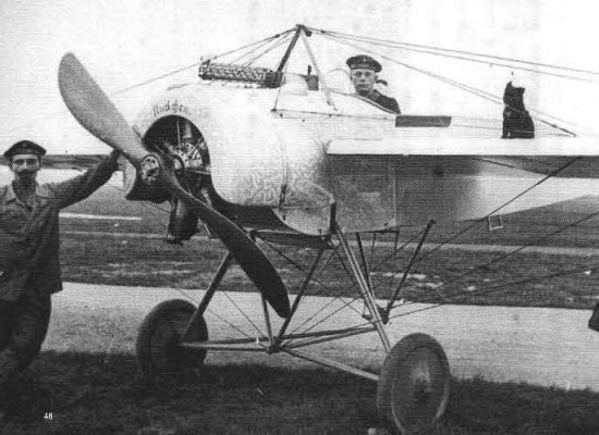 The first true fighter, the Fokker E.I with a synchronized machine gun