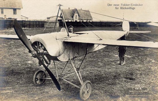Anthony Fokker at the controls of his Eindecker